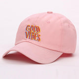 Good Vibes Dad Hat Embroidered Baseball Cap Curved Bill