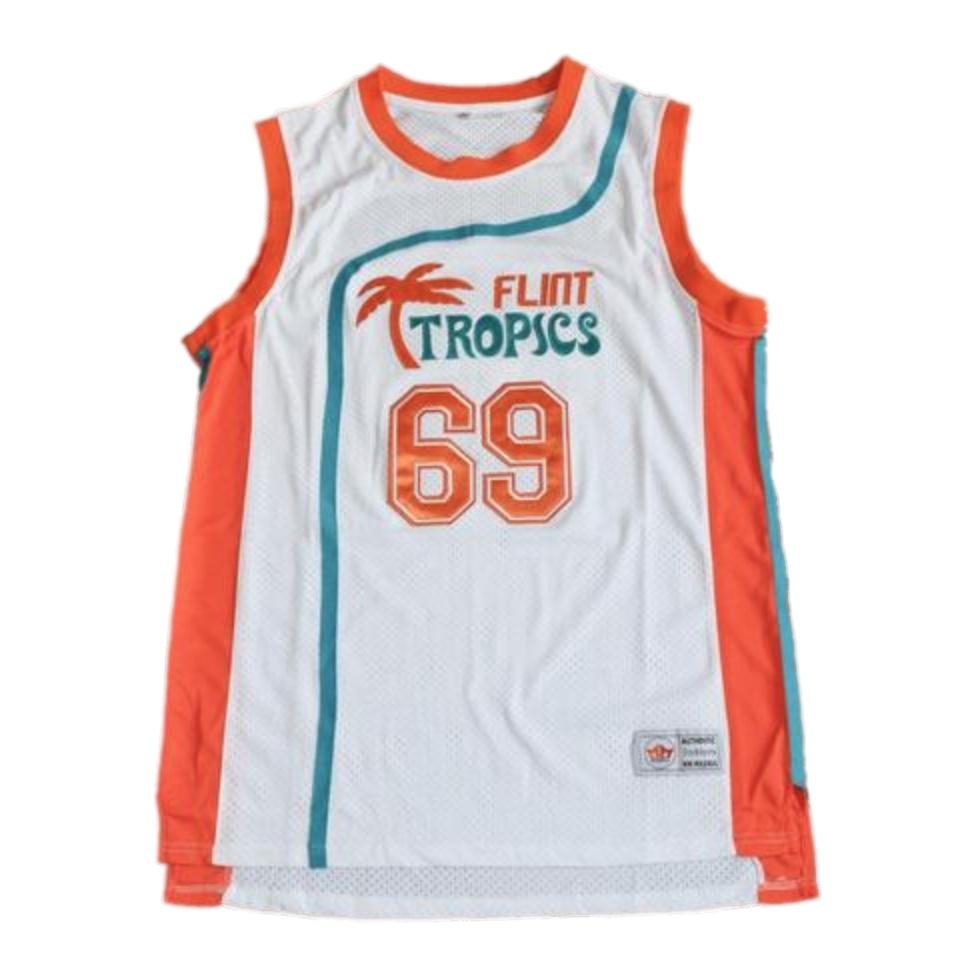 Flint Tropics Semi Pro Basketball Jersey White Green â Jersey Junkiez