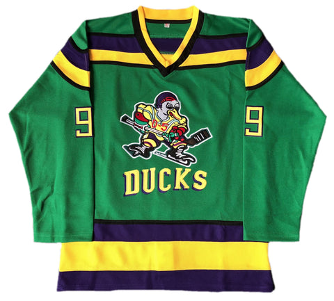 Mighty Ducks Hockey Jersey Size L Adam Banks 99 Green